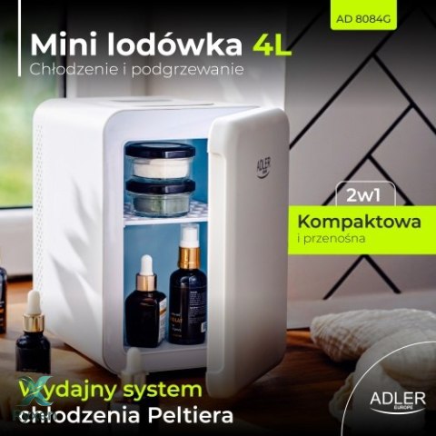 AD 8084 grey Mini lodówka 4l | chłodzenie i podgrzewanie | do domu i samochodu | system peltiera ADLER