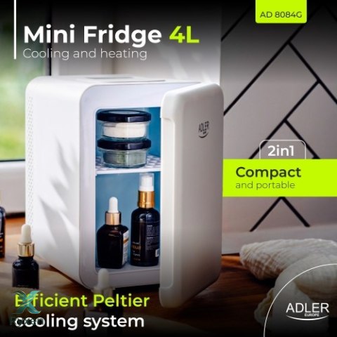 AD 8084 grey Mini lodówka 4l | chłodzenie i podgrzewanie | do domu i samochodu | system peltiera ADLER