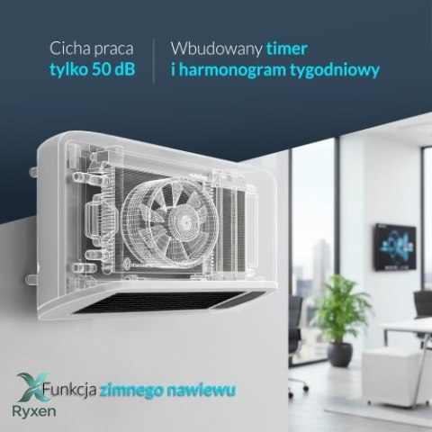 CR 7753 Kurtyna powietrzna z wyświetlaczem led | montaż ścienny | pilot zdalnego sterowania CAMRY