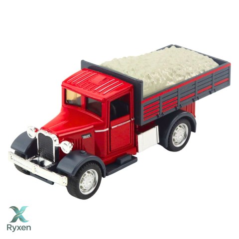 Ciężarówka Klasyczna Metalowa Napęd Pull Back Światła Dźwięki LEAN TOYS