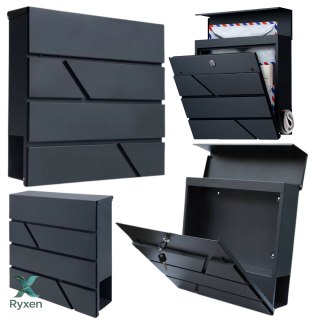 Duża Skrzynka Pocztowa Na Listy Gazety Antracytowa 37x37x11 cm LEAN
