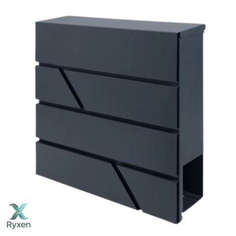 Duża Skrzynka Pocztowa Na Listy Gazety Antracytowa 37x37x11 cm LEAN