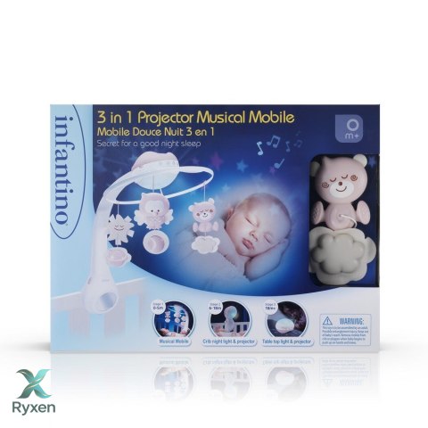 Infantino muzyczna karuzelka 3w1 pudrowy róż B KIDS