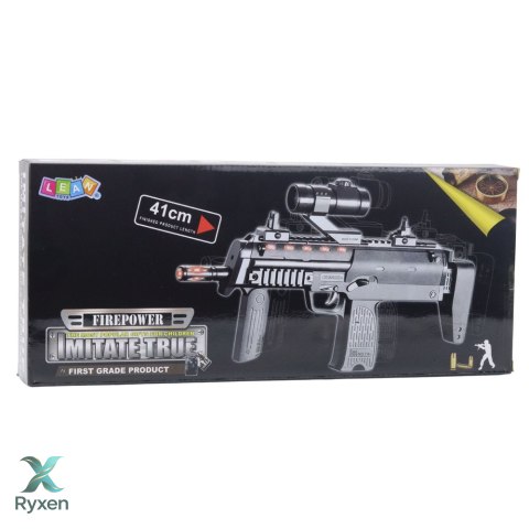 Karabin Zabawkowy Broń Światła Dźwięki Celownik Czarny 41cm LEAN TOYS