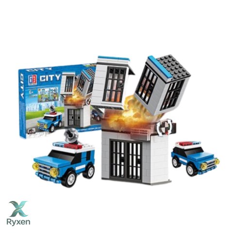 Klocki Konstrukcyjne Budynki Komisariatu Policji 190-213 el. LEAN TOYS