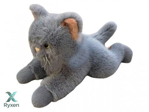Maskotka kot leżący 45 cm szary MADEJ