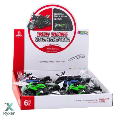 Motocykl Wyścigowy Sportowy Z Napędem Światła Dźwięki Mix LEAN TOYS
