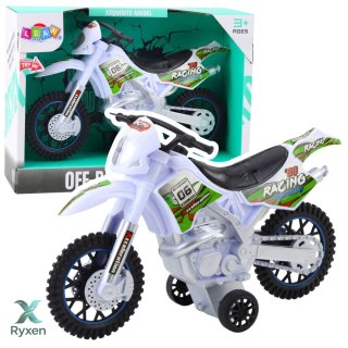 Motor Crossowy Off-Road Napęd Światła Dźwięki Biały LEAN TOYS