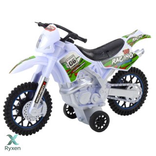 Motor Crossowy Off-Road Napęd Światła Dźwięki Biały LEAN TOYS