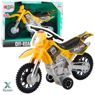 Motor Crossowy Off-Road Napęd Światła Dźwięki Żółty LEAN TOYS