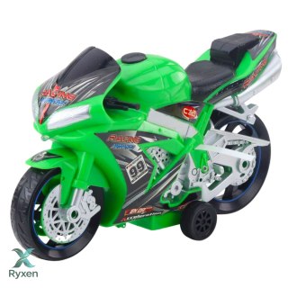 Motor Wyścigowy Ścigacz Napęd Światła Dźwięki Zielony LEAN TOYS