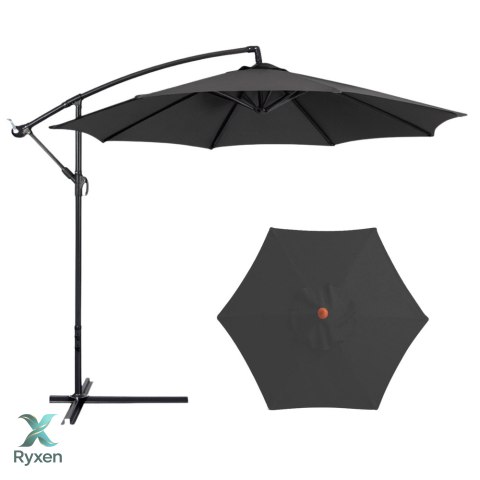 Parasol Ogrodowy Boczny Z Regulacją Pochyłu 350 x 250cm Antracyt LEAN