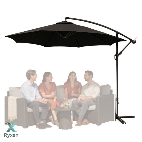 Parasol Ogrodowy Boczny Z Regulacją Pochyłu 350 x 250cm Antracyt LEAN