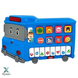 Pianinko Elektryczne Edukacyjne Dla Malucha Autobus Niebieski LEAN TOYS