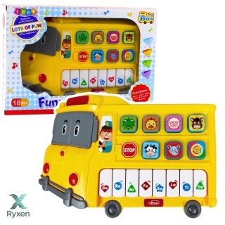 Pianinko Elektryczne Edukacyjne Dla Malucha Autobus Żółty LEAN TOYS