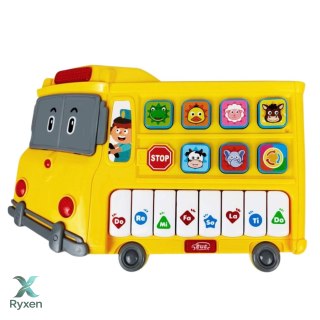 Pianinko Elektryczne Edukacyjne Dla Malucha Autobus Żółty LEAN TOYS
