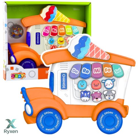 Pianinko Elektryczne Edukacyjne Dla Malucha Lodziarnia Pomarańczowe LEAN TOYS