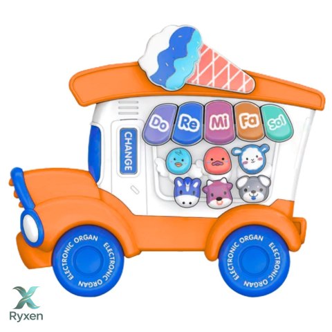 Pianinko Elektryczne Edukacyjne Dla Malucha Lodziarnia Pomarańczowe LEAN TOYS