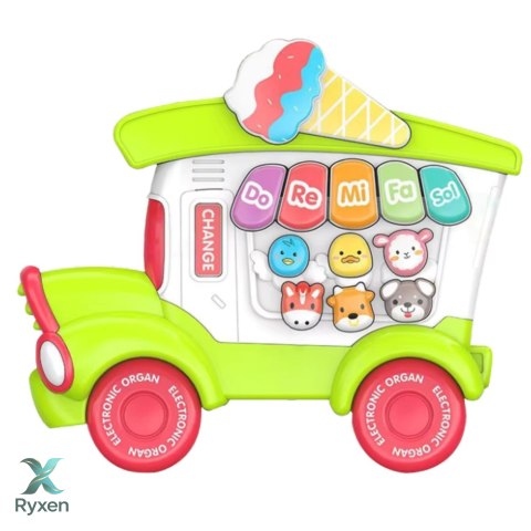 Pianinko Elektryczne Edukacyjne Dla Malucha Lodziarnia Zielone LEAN TOYS