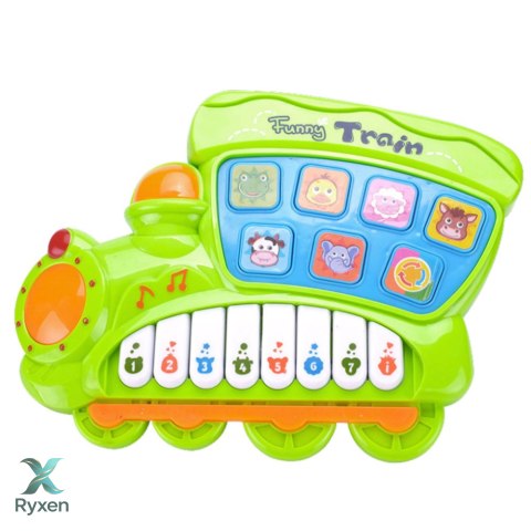 Pianinko Elektryczne Edukacyjne Dla Malucha Lokomotywa Zielone LEAN TOYS