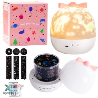 Projektor Gwiazd Dla Dzieci Lampka Nocna 6 Wymiennych Projekcji LEAN TOYS