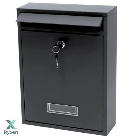Skrzynka Pocztowa Na Listy Stal Ocynkowana Czarna 32x21,5x8,5cm LEAN