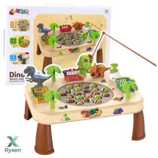 Stolik Do Łowienia Dinozaurów Elektryczny Obrotowa Tarcza Dźwięki LEAN TOYS