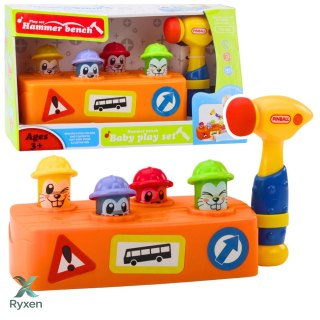 Zabawka Interaktywna Kolorowy Tłuczek Młotek Chomiki Roboty Drogowe LEAN TOYS