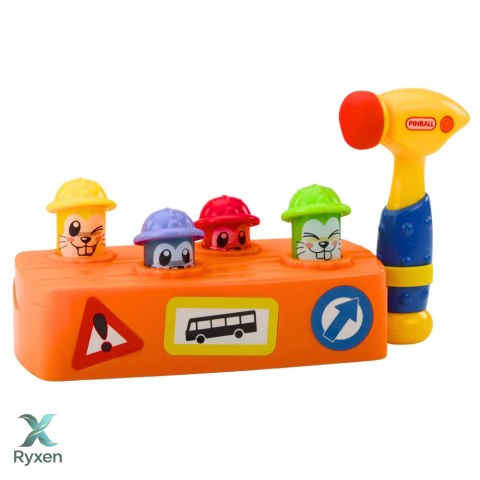 Zabawka Interaktywna Kolorowy Tłuczek Młotek Chomiki Roboty Drogowe LEAN TOYS