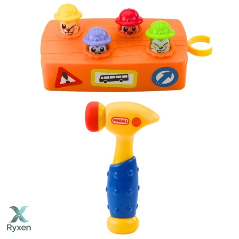 Zabawka Interaktywna Kolorowy Tłuczek Młotek Chomiki Roboty Drogowe LEAN TOYS