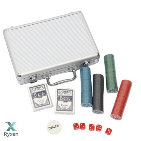 Zestaw Do Gry W Pokera Profesjonalny Aluminiowa Walizka 500 el. LEAN TOYS