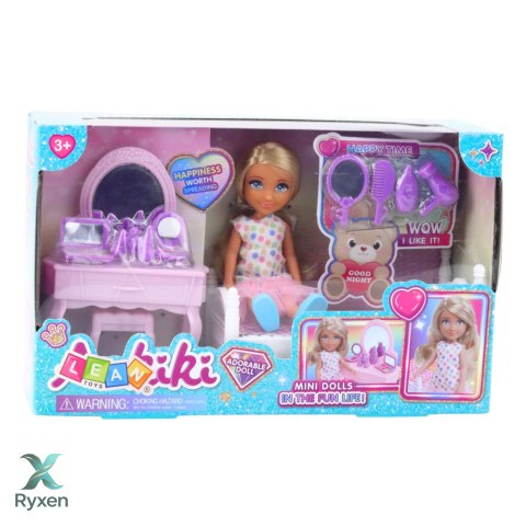 Zestaw Laleczka Ankiki Łóżeczko Toaletka Z Lustrem Akcesoria LEAN TOYS