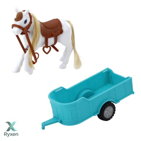 Zestaw Laleczka Ankiki Samochód Kabriolet Z Przyczepą Koń LEAN TOYS