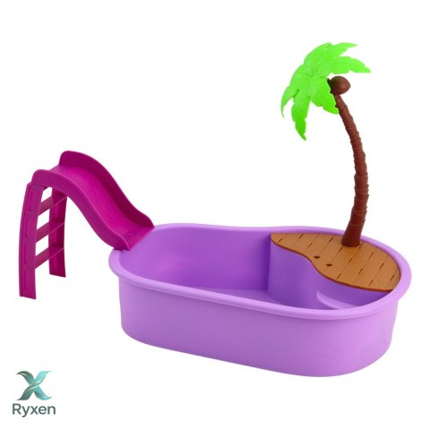 Zestaw Lalka Anlily Na Plaży Basen Palma Akcesoria 8 el. LEAN TOYS