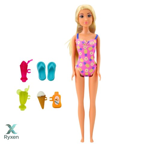 Zestaw Lalka Anlily Na Plaży Basen Palma Akcesoria 8 el. LEAN TOYS