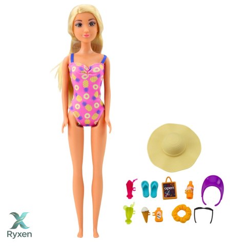 Zestaw Lalka Anlily Na Plaży Basen Palma Stoisko z Napojami Akcesoria LEAN TOYS