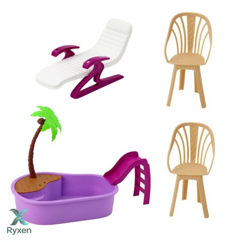 Zestaw Lalka Anlily Na Plaży Basen Palma Stoisko z Napojami Akcesoria LEAN TOYS