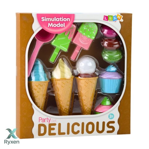 Zestaw Lodów i Słodkośći Babeczki Makaroniki Odgrywanie Ról LEAN TOYS