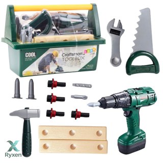 Zestaw Majsterkowicza Narzędzia W Skrzynce Wkrętarka Na Baterie 14 el. LEAN TOYS
