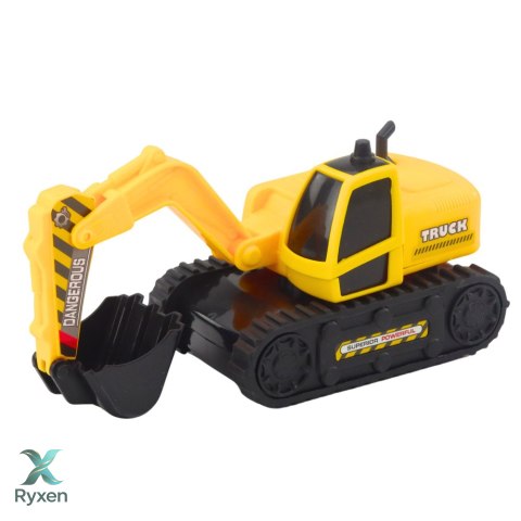 Ciężarówka Laweta Z Koparką Gąsienicową Obrotowa 360° Żółta 1:16 LEAN TOYS