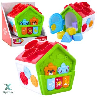Interaktywny Domek Edukacyjny Sorter Dla Malucha Zielony LEAN TOYS