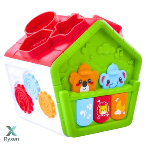 Interaktywny Domek Edukacyjny Sorter Dla Malucha Zielony LEAN TOYS