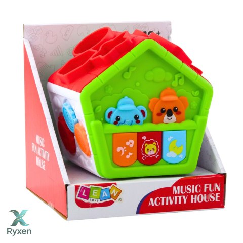 Interaktywny Domek Edukacyjny Sorter Dla Malucha Zielony LEAN TOYS