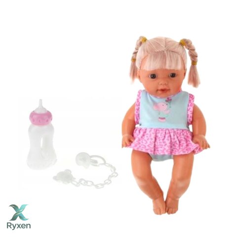 Lalka Bobas W Nosidełku Butelka Smoczek Mówi Gaworzy Siusia LEAN TOYS