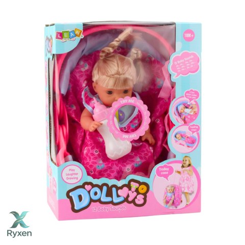 Lalka Bobas W Nosidełku Butelka Smoczek Mówi Gaworzy Siusia LEAN TOYS