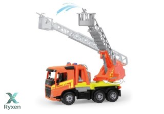 Pojazd straż pożarna worxx z drabiną volvo fmx w pudełku LENA