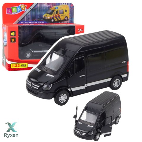 Samochód Dostawczy Metalowy Dźwięki Czarny LEAN TOYS