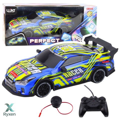 Samochód Sportowy Zdalnie Sterowany Pilot Niebieski Żółty LEAN TOYS