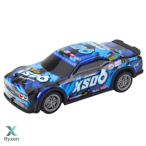 Samochód Wyścigowy Zdalnie Sterowany RC Świecąca Obudowa Czarno-Niebieski LEAN TOYS