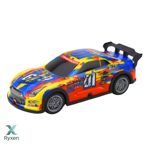 Samochód Wyścigowy Zdalnie Sterowany RC Świecąca Obudowa Niebiesko-Żółty LEAN TOYS